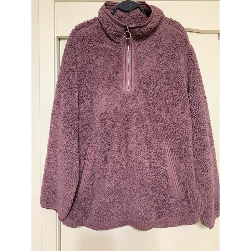 Sams Club Members Mark Womens Quarter Zip Cozy Fleece Sherpa Pullover Jacket